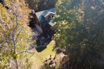 Aerial view of backyard